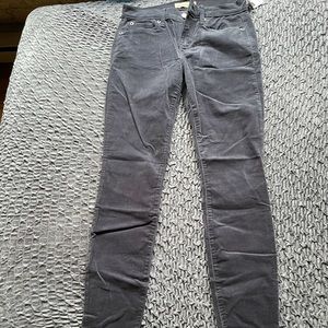 NWT Gap mid rise skinny cords in lake blue (grey/blue) sz 26 Short. Never worn.